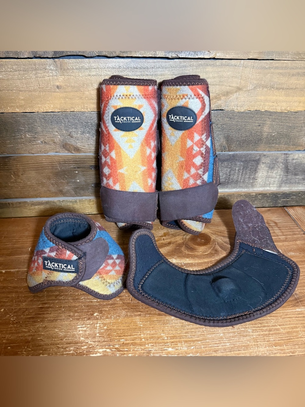 Tacktical Brand Horse Splint Boots and Bell Boots size Medium Atoka